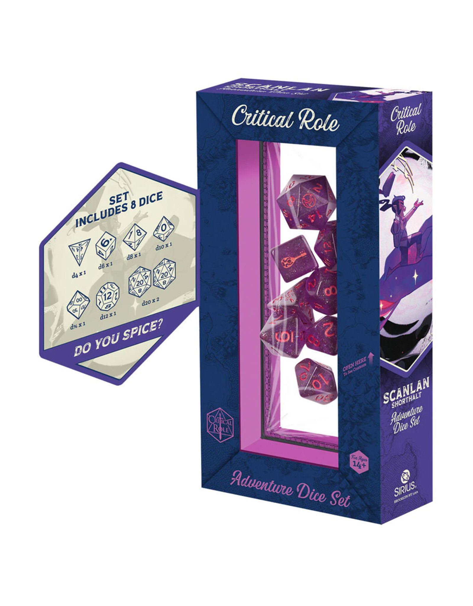 Sirius Dice 7-Set Vox Machina Adventure Dice: Scanlan Shorthalt