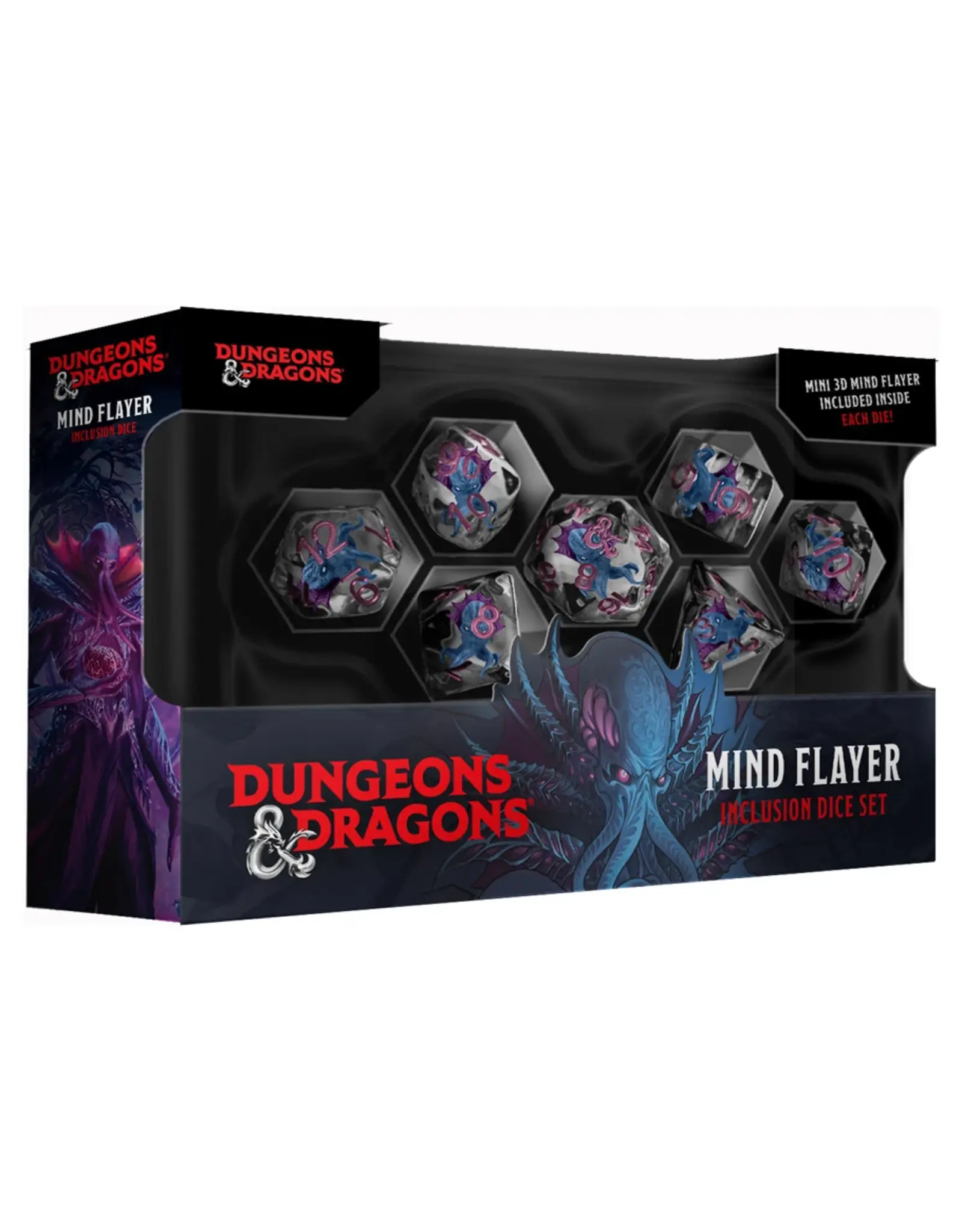 Metallic Dice Games 7-Set: D&D: Resin: Monsters: Mind Flayer Inclusion