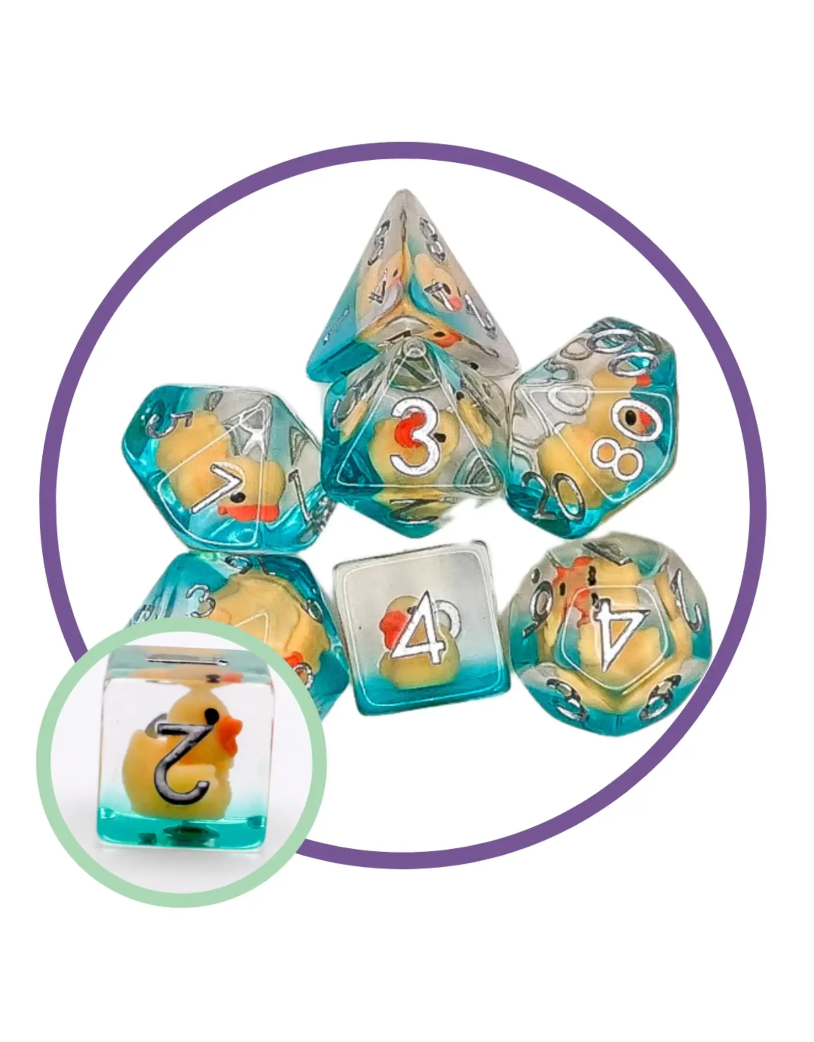 Mystery Dice Goblin Ducks Yellow Inclusion Dice Set