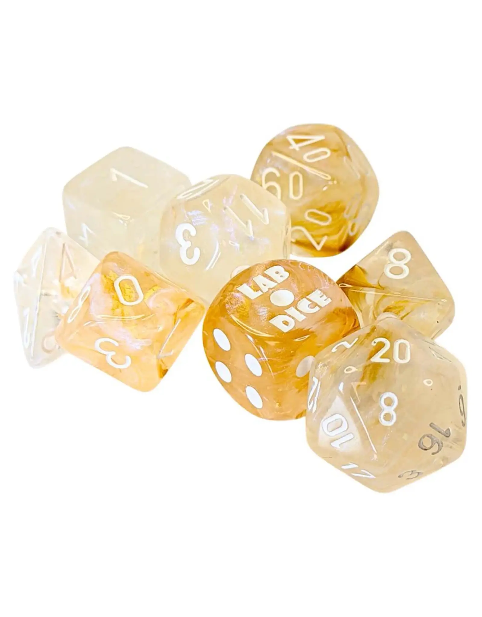 Chessex 7-Set Lab: Borealis Champagne/white
