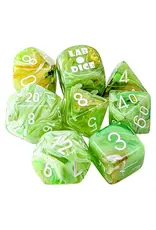 Chessex 7-Set Lab: Marble Sour Green/white