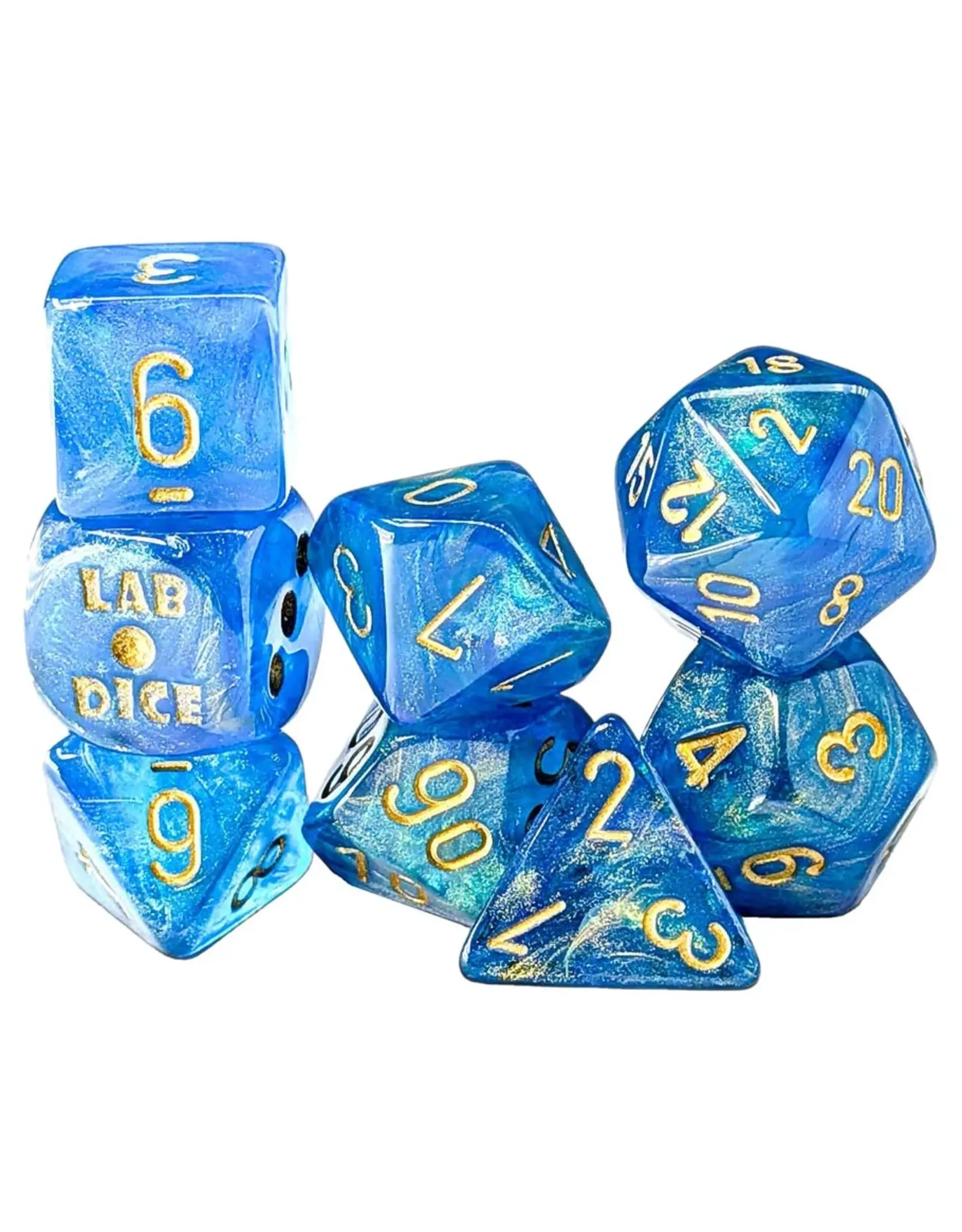 Chessex 7-Set Lab: Shimmer Aqueous/gold