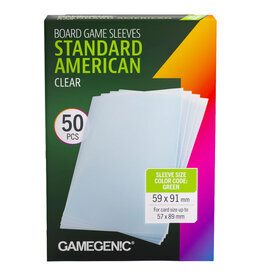GameGenic Deck Protector: Board Game Sleeves: Standard American: Clear (50)