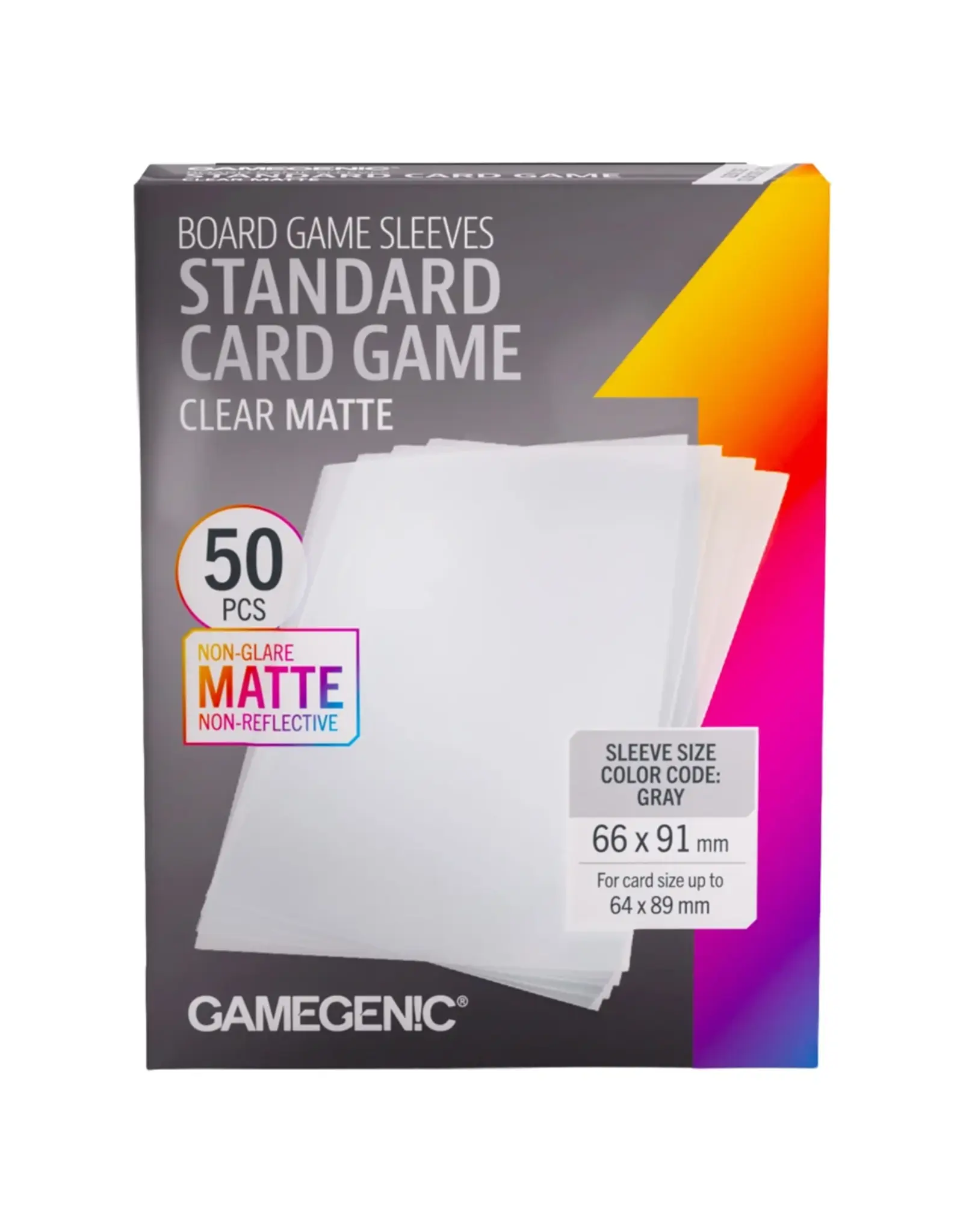 GameGenic Deck Protector: Board Game Sleeves: Standard Card Game: Matte: Clear (50)