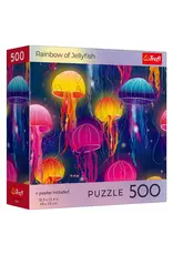 Trefl Puzzle: Rainbow of Jellyfish 500 Piece with Poster (Trefl Red)