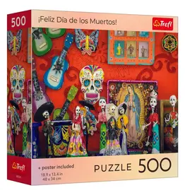 Trefl Puzzle: Feliz Dia de los Muertos! 500 Piece with Poster (Trefl Red)