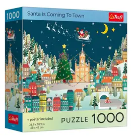 Trefl Puzzle: Santa is Coming to Town 1000 Piece with Poster (Trefl Red)
