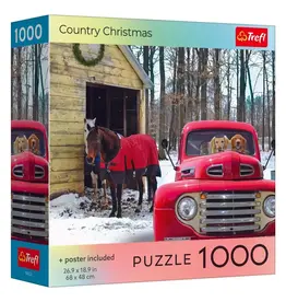 Trefl Puzzle: Country Christmas 1000 Piece with Poster (Trefl Red)