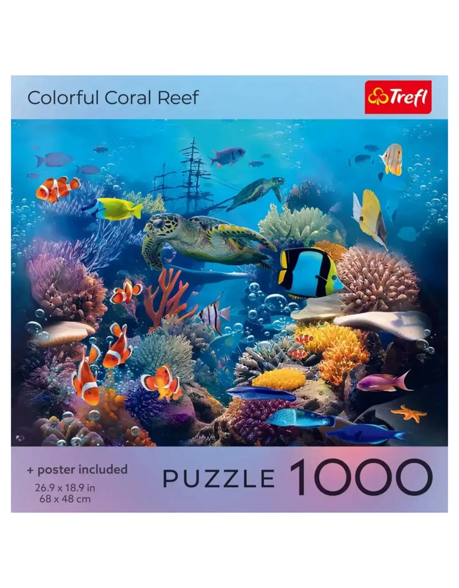 Trefl Puzzle: Colorful Coral Reef 1000 Piece with Poster (Trefl Red)