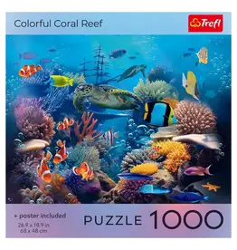 Trefl Puzzle: Colorful Coral Reef 1000 Piece with Poster (Trefl Red)