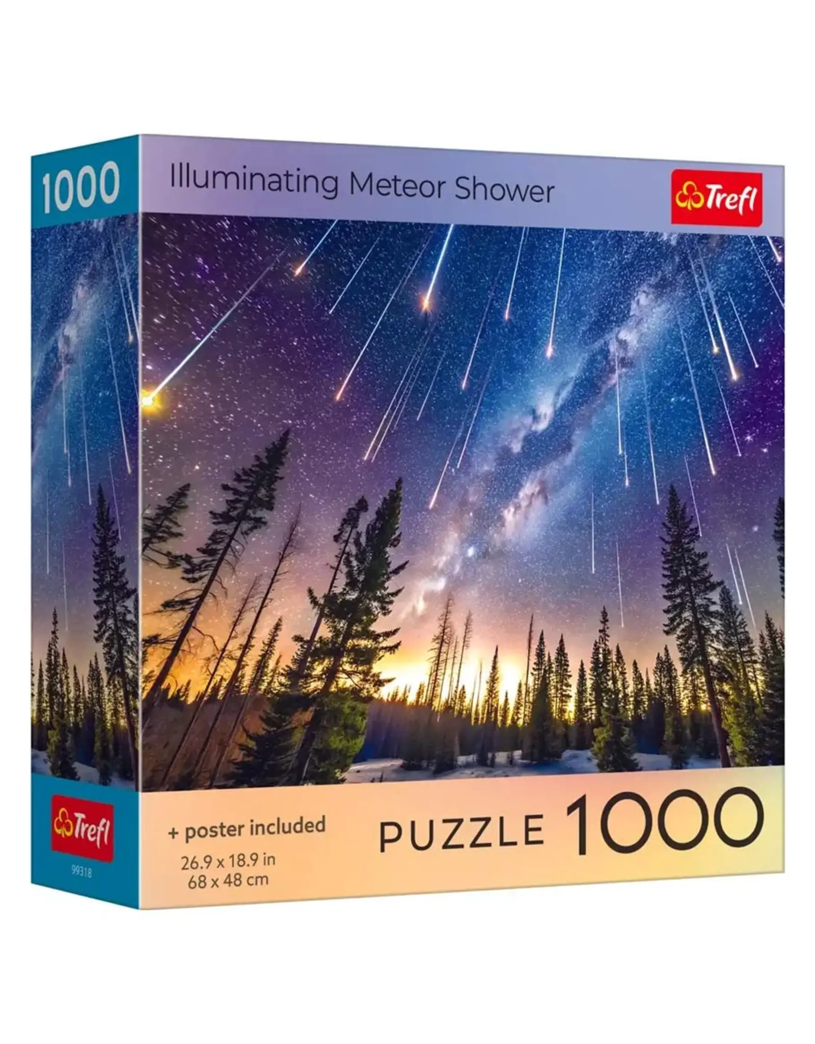 Trefl Puzzle: Illuminating Meteor Shower 1000 Piece with Poster (Trefl Red)