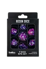 Metallic Dice Games 7-Set: Resin: Eternal Purple & Blue