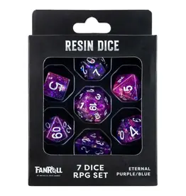 Metallic Dice Games 7-Set: Resin: Eternal Purple & Blue