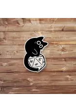 Mamori Decals Mamori Decals: Black Cat Perched D20 Sticker