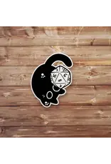 Mamori Decals Mamori Decals: Black Cat Laying on Back D20 Sticker