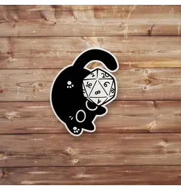 Mamori Decals Mamori Decals: Black Cat Laying on Back D20 Sticker