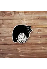 Mamori Decals Mamori Decals: Black Cat Laying On Top D20 Sticker