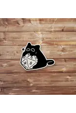 Mamori Decals Mamori Decals: Black Cat Chewing D20 Sticker