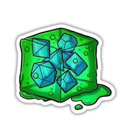 Kingdom of Threads Kingdom of Threads - Gelatinous Cube Die Sticker