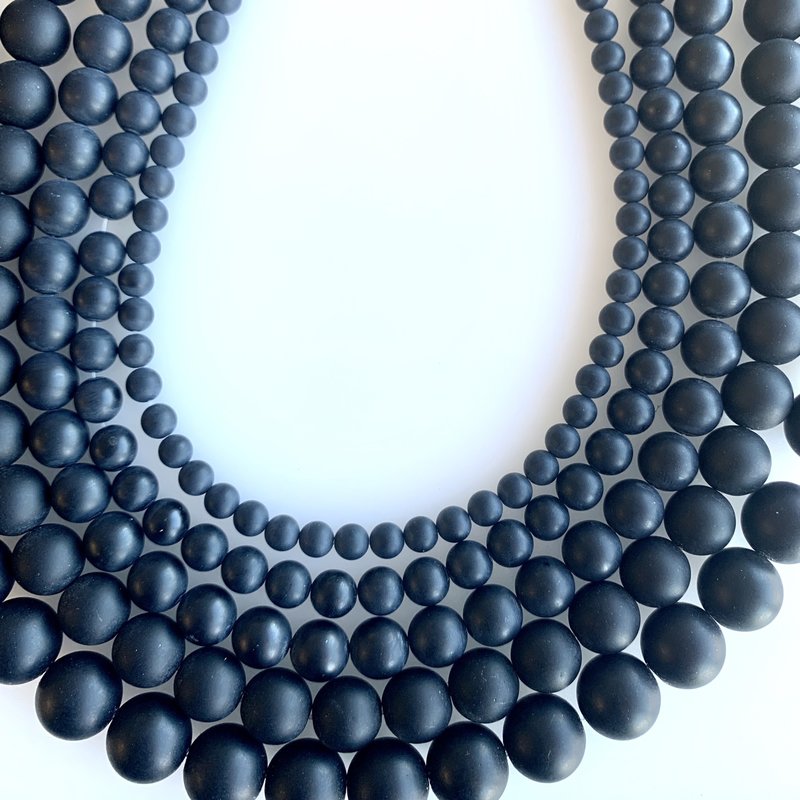 Bead World Matte Black Onyx  16" Strand