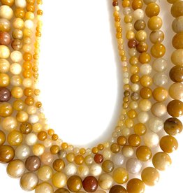 Bead World Light Yellow Agate 16" Strand