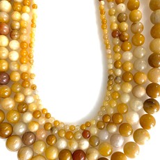 Bead World Light Yellow Agate 16" Strand