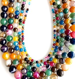 Bead World Mixed Color Lace Agate 16" Strand
