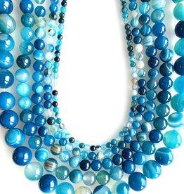Bead World Banded Blue Agate 16" Strand