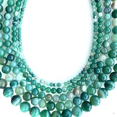 Bead World Green Banded Agate 16" Strand