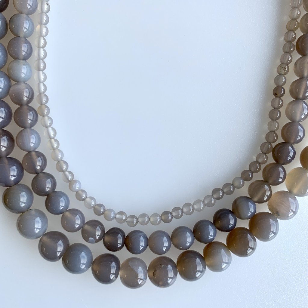 Bead World Grey Agate16" Strand