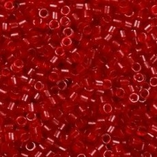 Miyuki Delica #11  Trnsp Matte Red Db0774   7.5gms