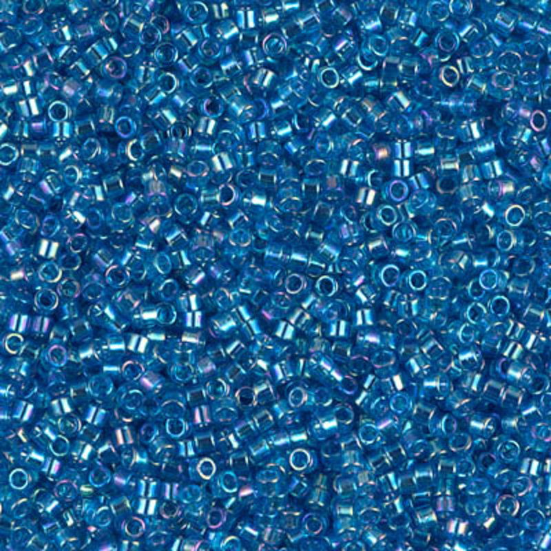Miyuki Delica #11 Translucent Rainbow Capri Blue Db0177 7.5 gram vial