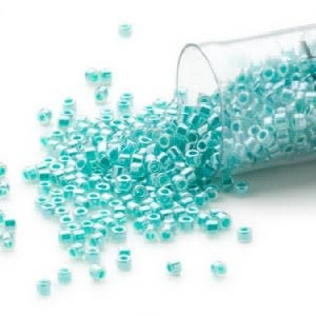 Miyuki Delica #11 Color-Lined Aqua Db0238 7.5gms