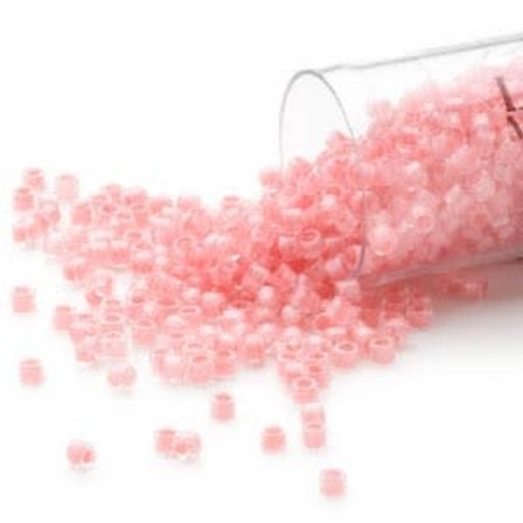 Miyuki Delica #11 Transparent  Color-Lined Rose Pink Db0070 7.5 gram vial