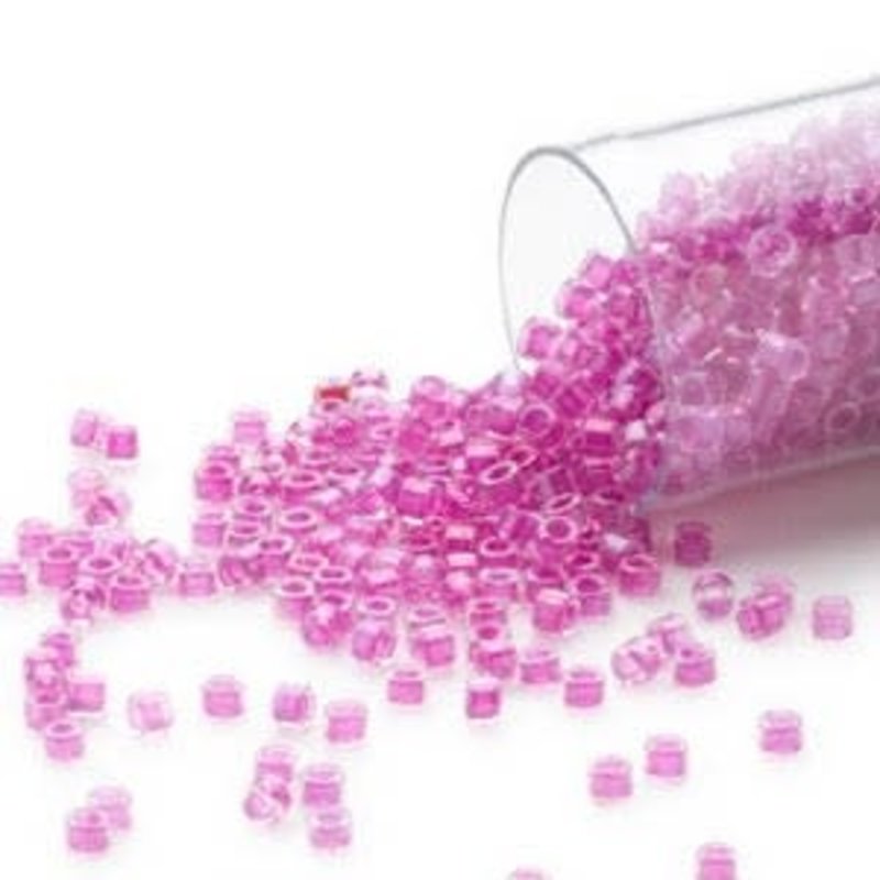 Miyuki Delica #11 Color-Lined Lt Fuchsia Db0074    7.5gms