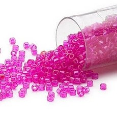 Miyuki Delica #11 Transparent  Dyed Fuchsia Db1310 7.5gms