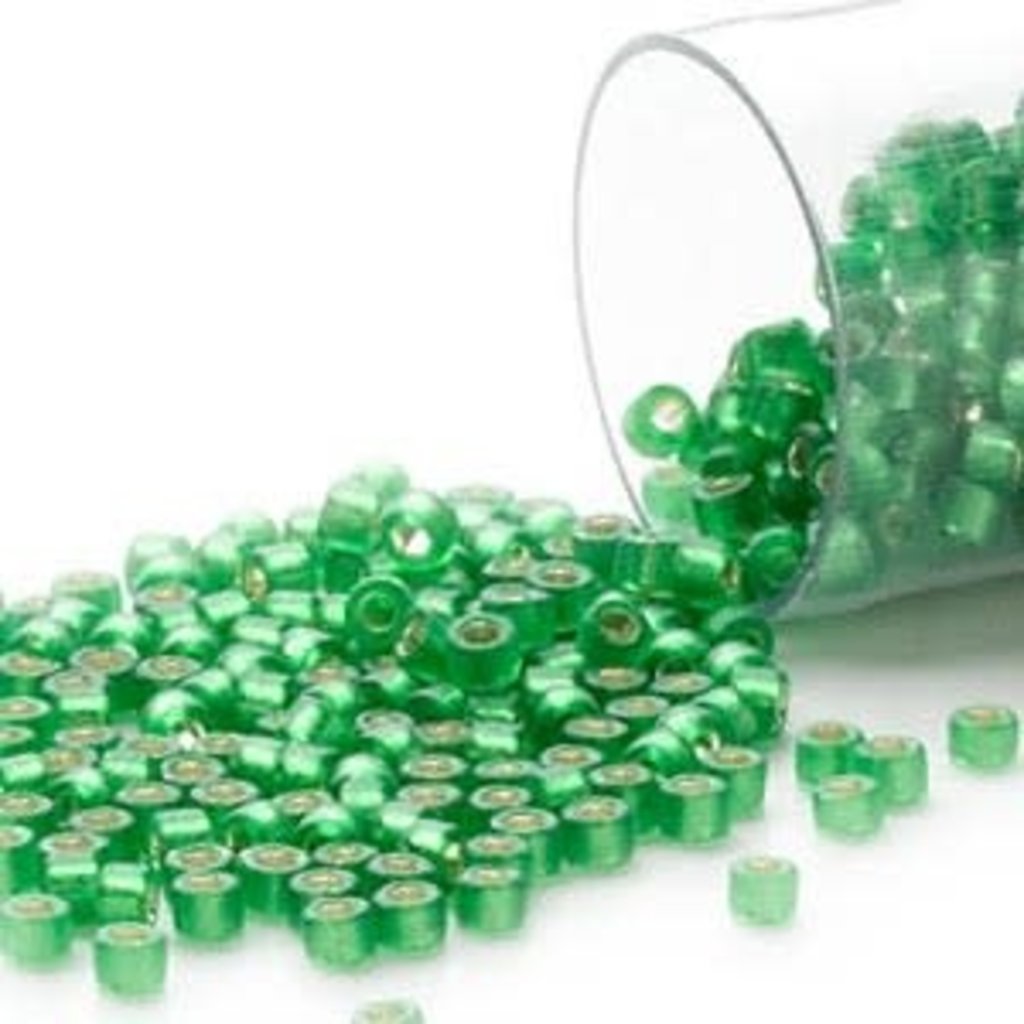 Miyuki Delica  #11 Silver-Lined Frost Md Green Db0688  7.5gms