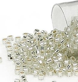 Miyuki Delica  #11 Transparent Silver-Lined Enameled Clear Db1431   7.5 gram vial