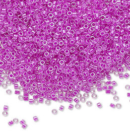 Miyuki Delica #11 Transparent  Color-Lined Luminous Neon Purple Db2038 7.5 gram vial