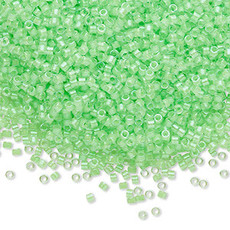 Miyuki Delica #11 Transparent  Color-Lined Luminous Neon Lime Grn Db2040 7.5gms