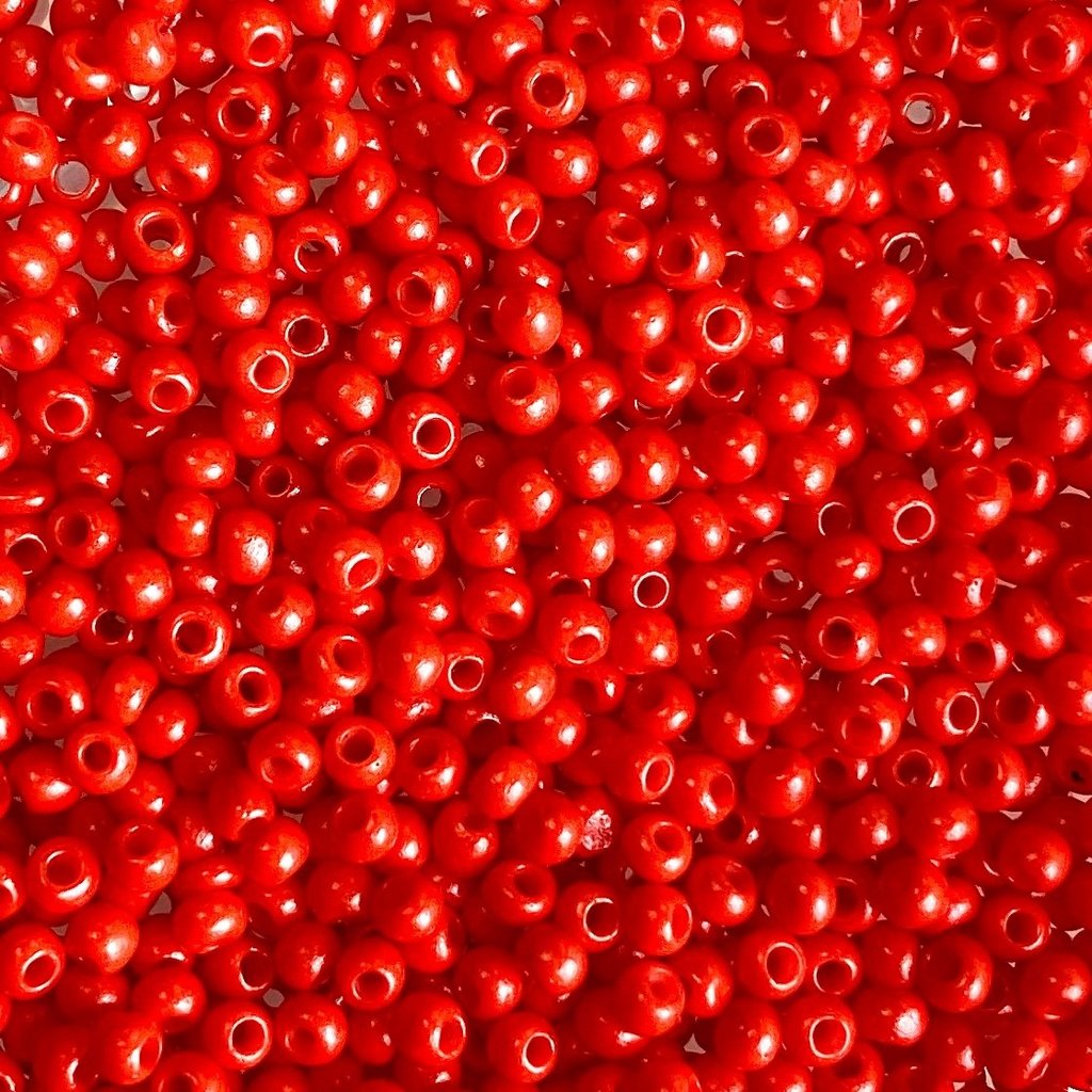 MJB #10  MJB Seed Beads   50gr  pkg  Red Orange