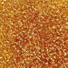 MJB #10  MJB Seed Beads   50gr  pkg  Silver Lined Gold