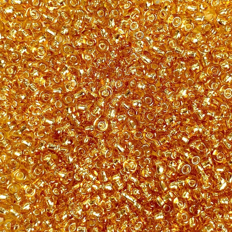 MJB #10  MJB Seed Beads   50gr  pkg  Silver Lined Gold