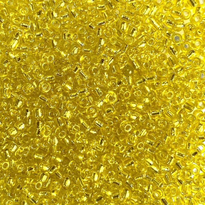 MJB #10  MJB Seed Beads   50gr  pkg  Silver Lined Yellow