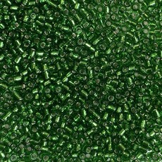 MJB #10  MJB Seed Beads   50gr  pkg  Silver Lined Green