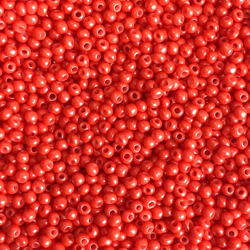 MJB #12  MJB Seed Beads   50gr pkg  Red Orange