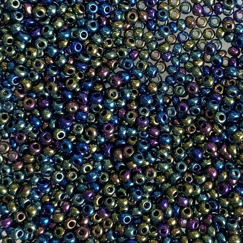 MJB #12  MJB Seed Beads   50gr  pkg  Rainbow Blue