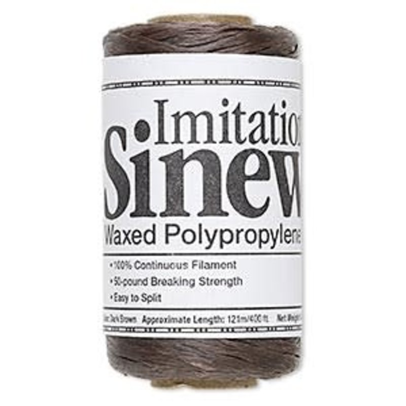 - Imitation Sinew Dark Brown 2mm 50lb 400Ft