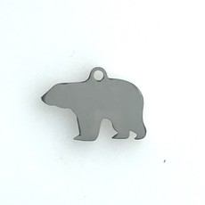Bead World Bear With Ring  Stainless Steel  13.5x19mm