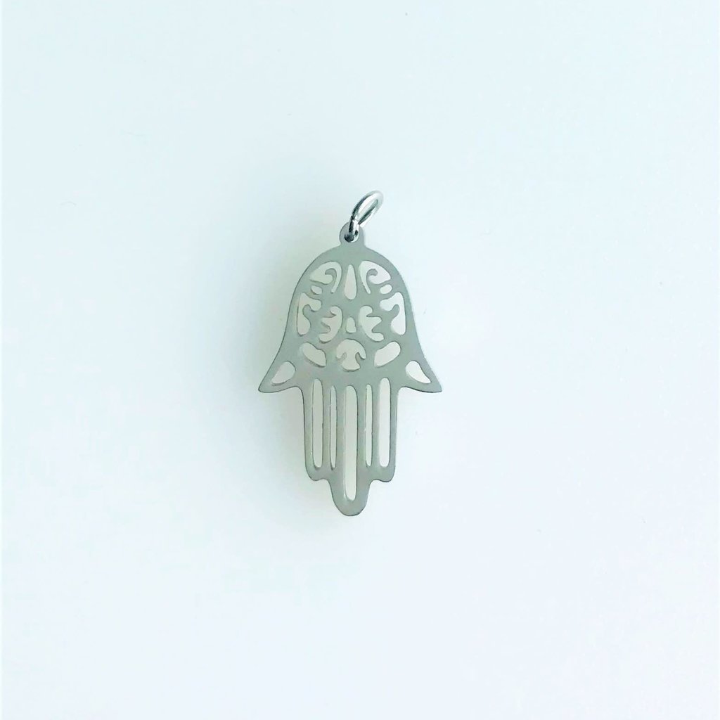 Bead World Hamsa  Stainless Steel  19.5x12.7mm